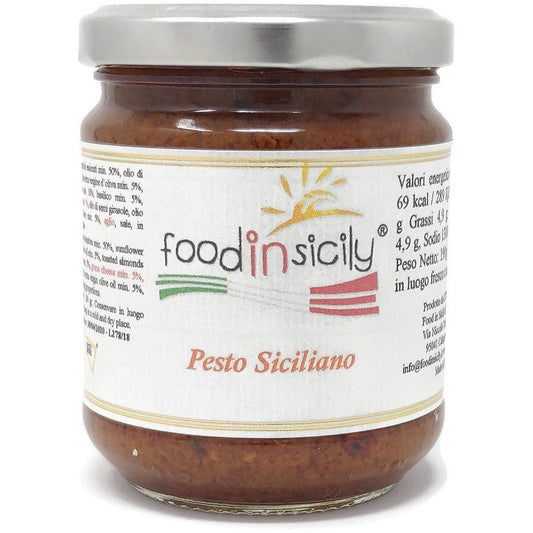 Pesto Siciliano con mandorle tostate, 190 grammi Pesto Food in Sicily 