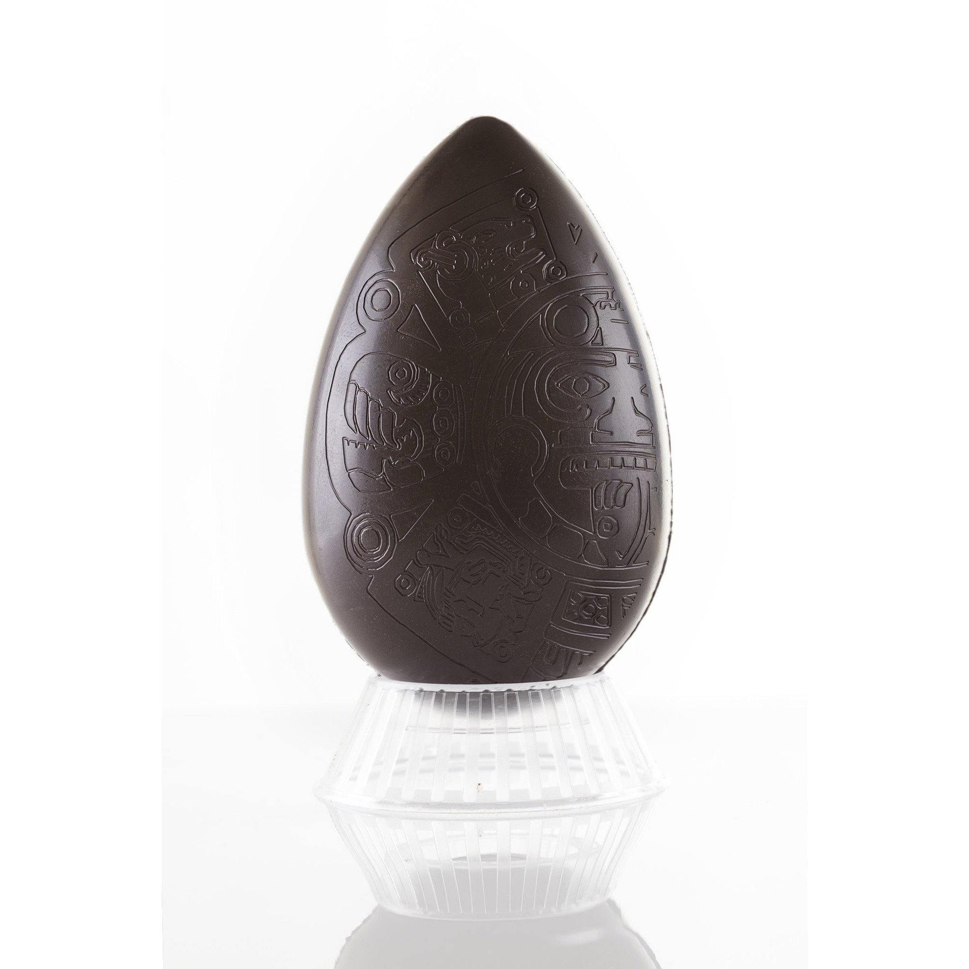 Uovo di Pasqua "Azteco" di puro cioccolato fondente extra di Modica 65% – con sorpresa – GR. 300 Antica Dolceria Rizza 