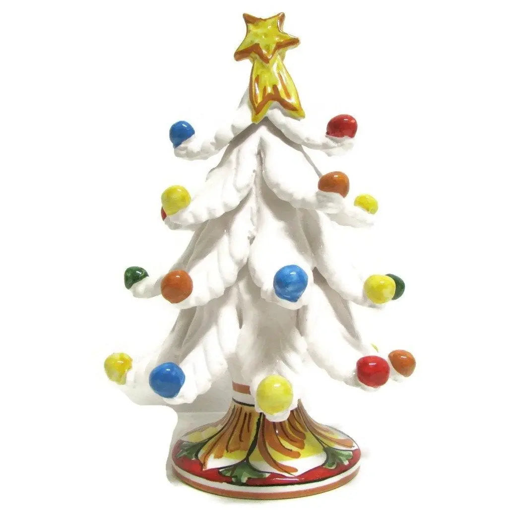 Albero di Natale Ceramica di Caltagirone, bianco Ceramica Food in Sicily 