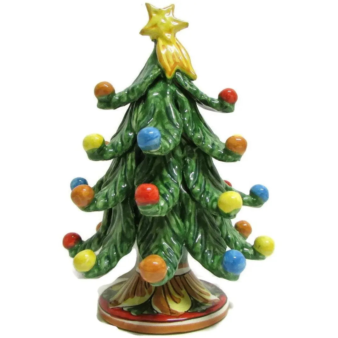 Grüner Weihnachtsbaum aus Caltagirone-Keramik, verschiedene Größen, – Food in Sicily