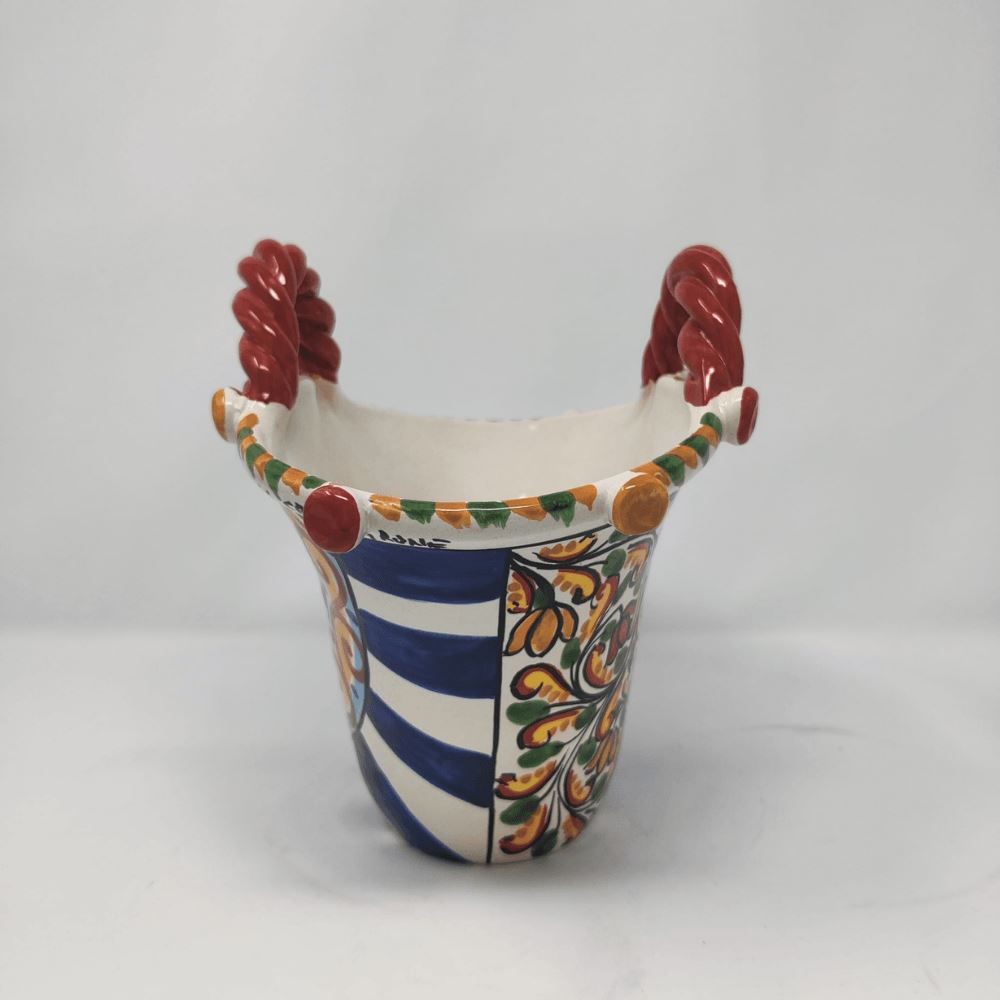Canestro in Ceramica di Caltagirone, Kalat Ceramiche, h 25 cm Ceramica Kalat Ceramiche 