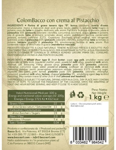 Colomba Colombacco Retrò al Pistacchio 1 Kg Dolci tipici siciliani Bacco 