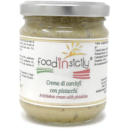 Crema di Carciofi e pistacchio, vasetto 190 grammi Condimenti Food in Sicily 