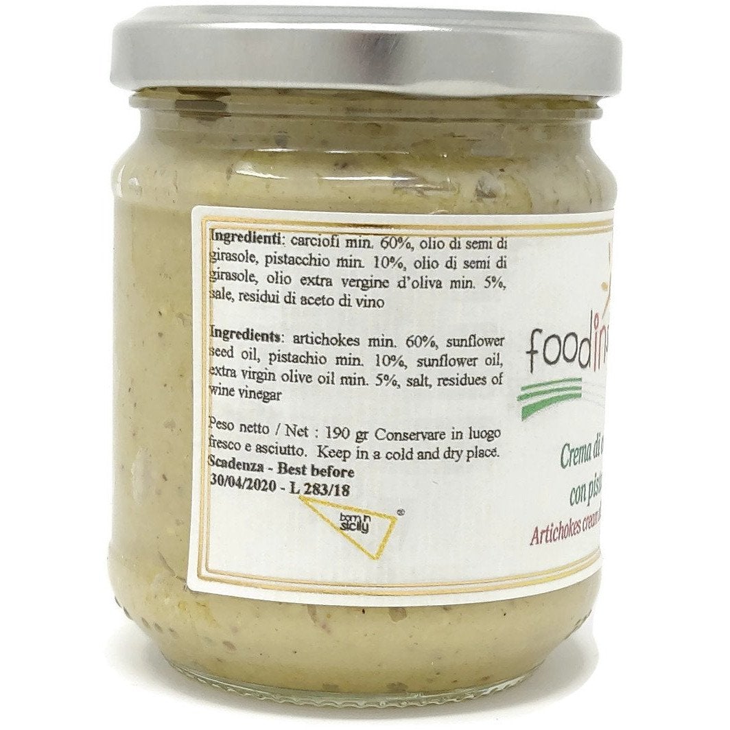 Crema di Carciofi e pistacchio, vasetto 190 grammi Condimenti Food in Sicily 