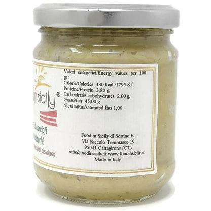 Crema di Carciofi e pistacchio, vasetto 190 grammi Condimenti Food in Sicily 