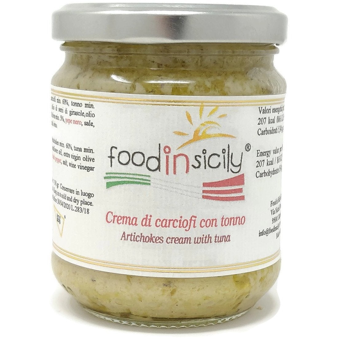 Crema di Carciofi e tonno, vasetto 190 grammi Condimenti Food in Sicily 