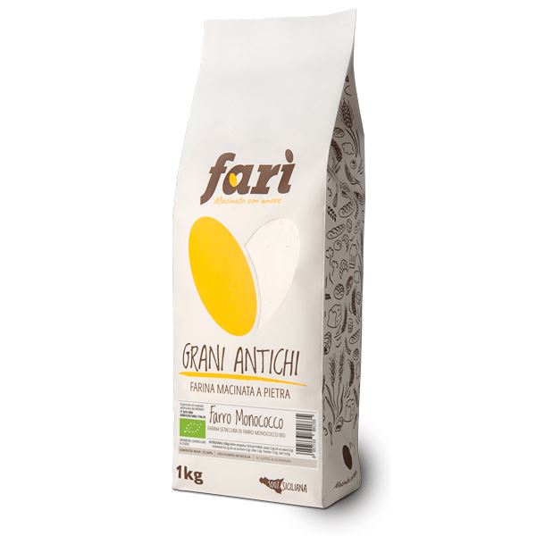 Farina integrale di Farro Monococco Setacciato da agricoltura biologica certificata Farine Molino Latina 