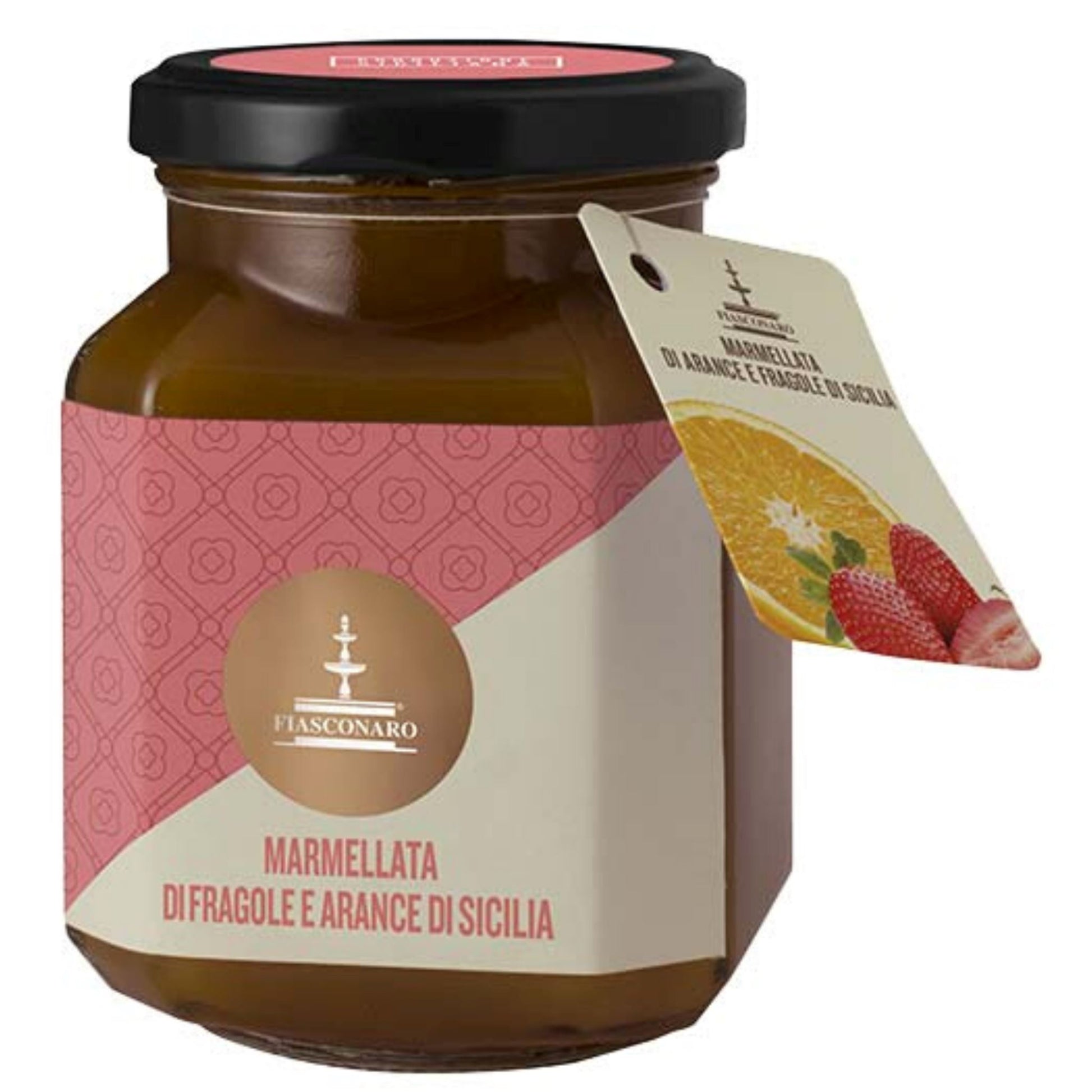 Marmellata di Arance e Fragole di Sicilia, 360 grammi Confetture e Creme spalmabili Fiasconaro 