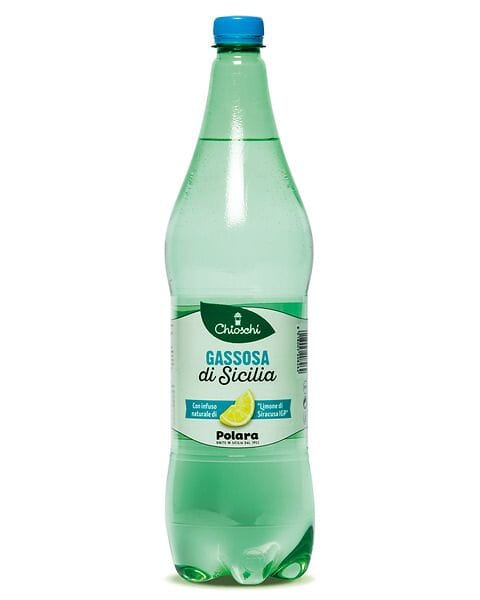 Gassosa con Infuso naturale di limone IGP di Siracusa, confezione da 6 Bottiglie da 1,25 Lt Bibite Polara 