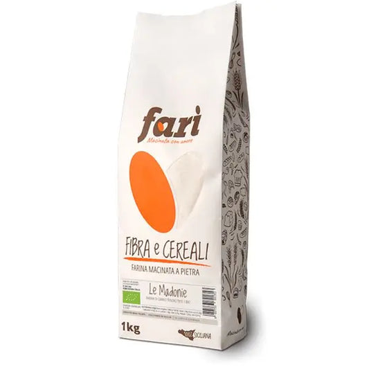 Farina integrale di grano tenero Le Madonie Tipo 1 da agricoltura biologica Farine Molino Latina 