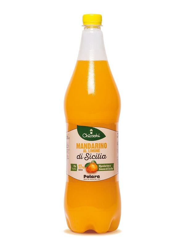 Mandarino al limone , confezione da 6 Bottiglie da 1,25 Lt Bibite Polara 