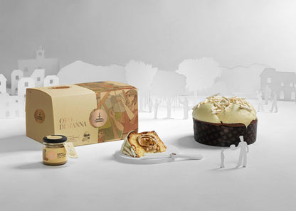 Panettone natalizio Oro di Manna 1kg + Crema di Manna 180 gr, Fiascona Panettone Fiasconaro 