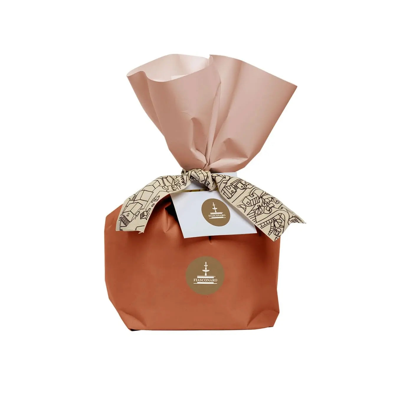 Confezione regalo natalizia con Panettone Fiasconaro e Spumante Extradry "Accussì" 50 Cl, Feudo Arancio in 4 varianti Confezione regalo natalizia Food in Sicily Panettone al Cioccolato 500 gr 