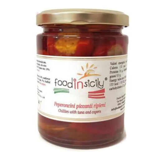 Peperoncini ripieni di tonno, 290 grammi Contorni Food in Sicily 