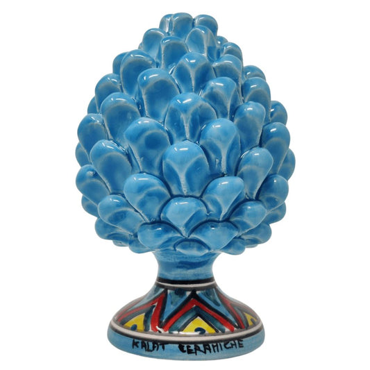 Pigna Azzurro Cielo di Ortigia in Ceramica artistica di Caltagirone, h 15 cm Ceramica Kalat Ceramiche 