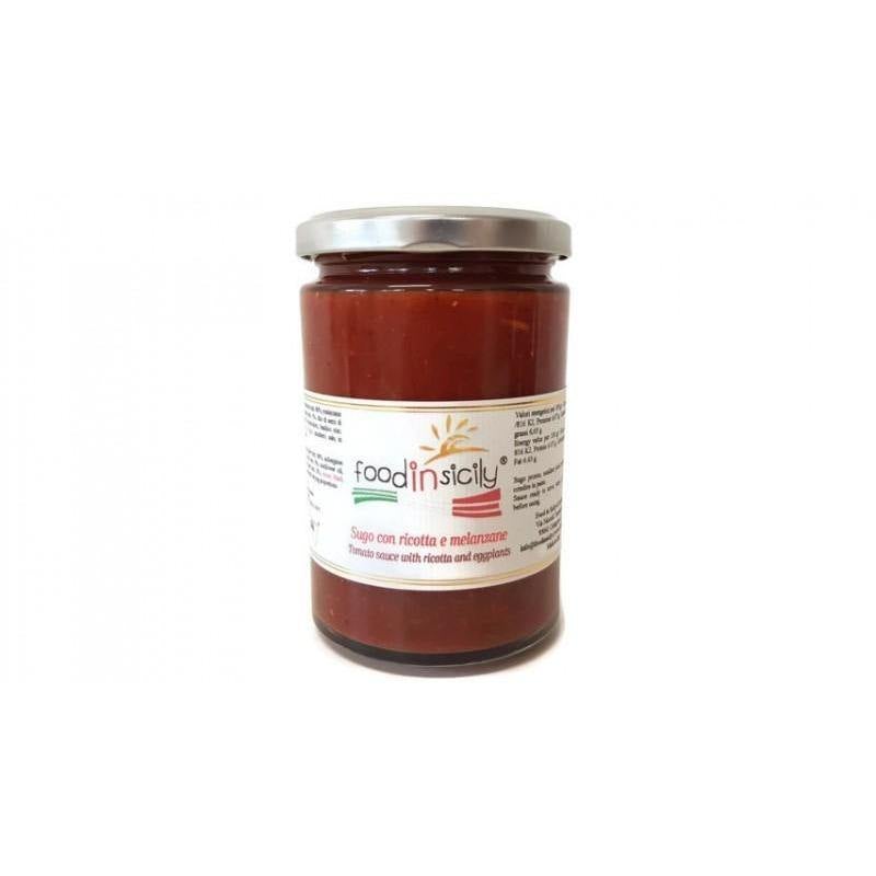 Sugo Campagnolo con finocchietto selvatico, olive nere e melanzane siciliane, 350 gr Sugo Food in Sicily 