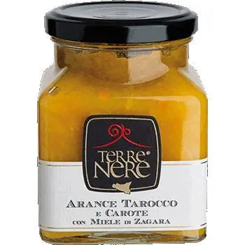 Marmellata di Arance Tarocco e Carote con Miele di Zagara 240 gr Confetture e Creme spalmabili Terre Nere 