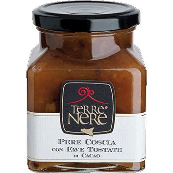 Confettura di Pere coscia con Fave tostate di Cacao, 240 gr Confetture e Creme spalmabili Terre Nere 