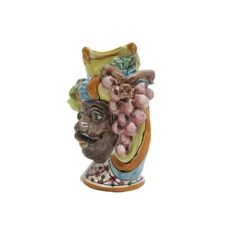 Testa di Moro in Ceramica artistica di Caltagirone, h 18 cm Ceramica Food in Sicily 