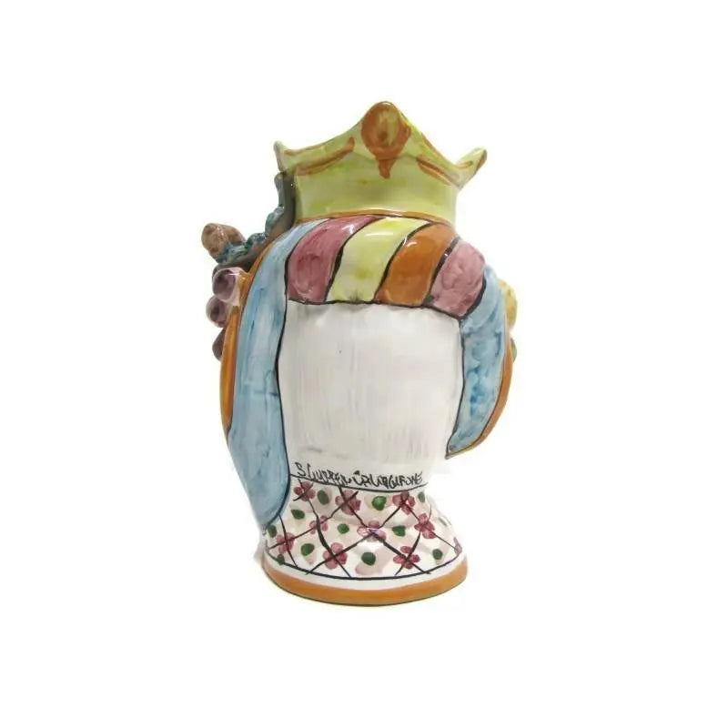 Testa di Moro in Ceramica artistica di Caltagirone, h 18 cm Ceramica Food in Sicily 